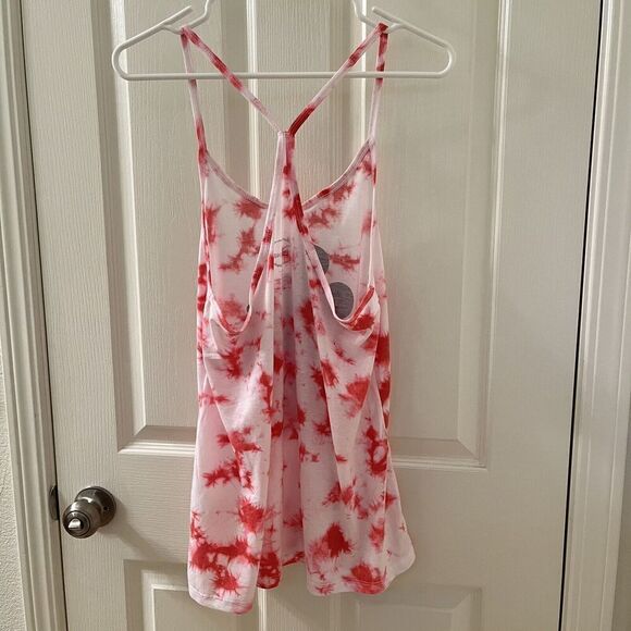 Disney Mickey Mouse Racerback Red & White Tie-Dye Tank Size Medium (7/9) - Picture 7 of 9
